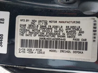 2010 Toyota Corolla with VIN 1NXBU4EE1AZ285449, listed as a IAAI auction lot 42040668 with 121,404 mi miles and . Bid and sale history available at carsss.com. Image 9.