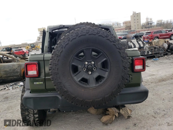 2021 Jeep Wrangler Unlimited Willys with VIN 1C4HJXDM5MW546429, listed as a Copart auction lot 48635325 with 16,353 mi miles and Salvage Title. Bid and sale history available at DreamBid. Image 6.