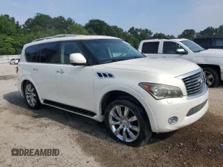 2012 Infiniti QX56 7-passenger with VIN JN8AZ2NF3C9517252, listed as a Copart auction lot 58743455 with 136,627 mi miles and Clean title. Bid and sale history available at DreamBid. Image 4.
