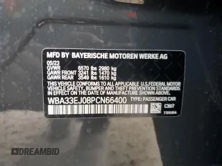 2023 BMW 7 Series 760i xDrive z VIN WBA33EJ08PCN66400, wystawiony jako Copart lot #44705455 z przebiegiem Nie podano mil oraz Nie do naprawy • Non repairable. Historia ofert i sprzedaży dostępna na DreamBid. Obrazek 13.