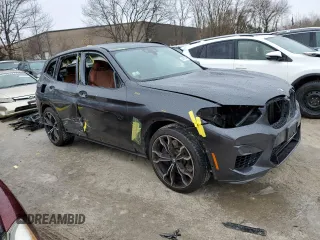 2021 BMW X3 M with VIN 5YMTS0C03M9F04458, listed as a Copart auction lot 42162245 with 52,156 mi miles and Salvage Title. Bid and sale history available at carsss.com. Image 4.