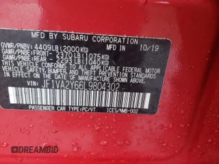 2020 Subaru WRX STI Limited with VIN JF1VA2Y66L9804302, listed as a Copart auction lot 44375725 with 34,734 mi miles and Salvage Title. Bid and sale history available at carsss.com. Image 12.