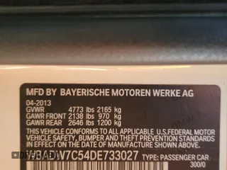 2013 BMW 3 Series 328i with VIN WBADW7C54DE733027, listed as a Copart auction lot 51544535 with 127,693 mi miles and Salvage Title. Bid and sale history available at carsss.com. Image 14.