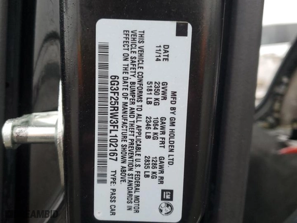 2015 Chevrolet SS with VIN 6G3F25RW3FL102167, listed as a Copart auction lot 82333084 with 81,612 mi miles and Salvage Title. Bid and sale history available at carsss.com. Image 12.