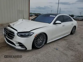 2022 Mercedes-Benz S 500 with VIN W1K6G6DBXNA166392, listed as a Copart auction lot 55101565 with 19,276 mi miles and Clean Title. Bid and sale history available at DreamBid. Image 1.