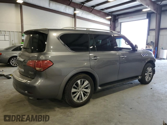 2015 Infiniti QX80 with VIN JN8AZ2NE1F9082792, listed as a Copart auction lot 48997125 with 128,947 mi miles and Salvage Title. Bid and sale history available at carsss.com. Image 3.
