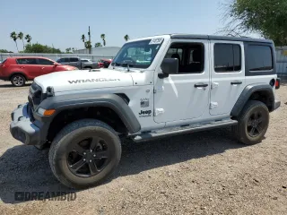 2019 Jeep Wrangler Unlimited Sport Altitude with VIN 1C4HJXDG0KW676318, listed as a Copart auction lot 51487595 with 69,232 mi miles and Salvage title. Bid and sale history available at DreamBid. Image 1.