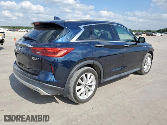 2019 Infiniti QX50 Essential with VIN 3PCAJ5M30KF111736, listed as a Copart auction lot 59360515 with 34,322 mi miles and Clean title. Bid and sale history available at DreamBid. Image 3.
