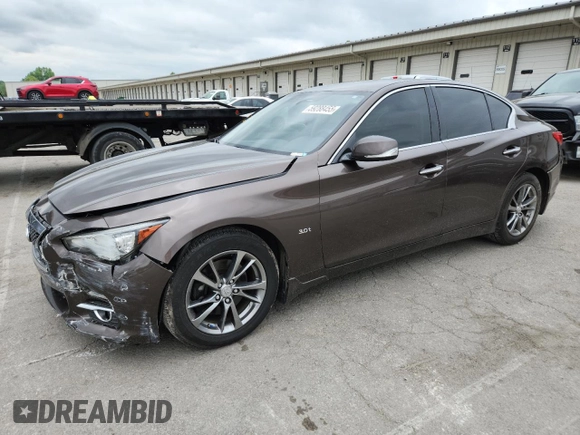 2017 Infiniti Q50 Signature Edition z VIN JN1EV7AP5HM741196, wystawiony jako Copart lot #59288455 z przebiegiem 107 827 mil mil oraz Szkoda całkowita • Salvage title. Historia ofert i sprzedaży dostępna na DreamBid. Obrazek 1.