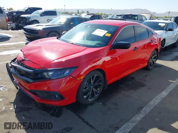 2020 Honda Civic Sedan Sport with VIN 2HGFC2F89LH506471, listed as a IAAI auction lot 42003651 with 70,311 mi miles. Bid and sale history available at carsss.com. Image 17.