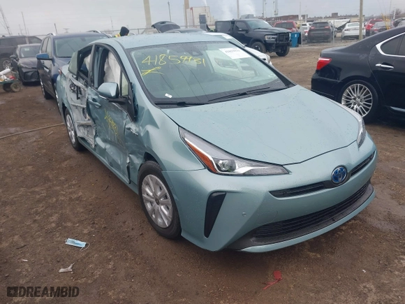 2022 Toyota Prius L Eco with VIN JTDKAMFU4N3164963, listed as a IAAI auction lot 41859931 with 5,118 mi miles. Bid and sale history available at carsss.com. Image 1.