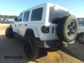 2018 Jeep Wrangler Unlimited Sahara z VIN 1C4HJXEG0JW207873, wystawiony jako IAAI lot #41213655 z przebiegiem 61 043 mil mil oraz . Historia ofert i sprzedaży dostępna na DreamBid. Obrazek 3.