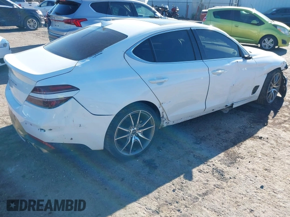 2022 Genesis G70 2.0T with VIN KMTG34TA2NU103990, listed as a IAAI auction lot 42302385 with 39,090 mi miles and . Bid and sale history available at DreamBid. Image 4.