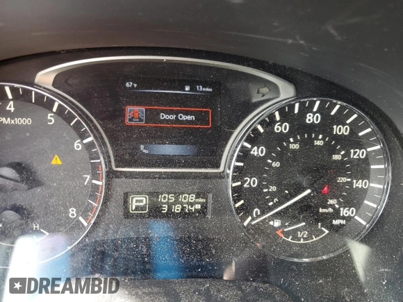 2015 Nissan Pathfinder SL with VIN 5N1AR2MNXFC677846, listed as a Copart auction lot 56226225 with 105,108 mi miles and Salvage title. Bid and sale history available at DreamBid. Image 9.