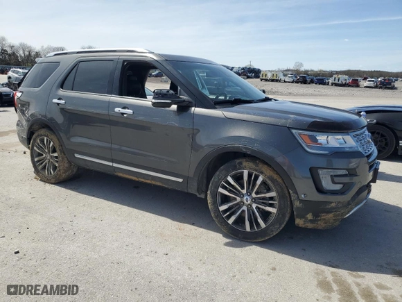2017 Ford Explorer Platinum with VIN 1FM5K8HT1HGA03355, listed as a Copart auction lot 50296905 with 107,133 mi miles and Salvage Title. Bid and sale history available at carsss.com. Image 4.