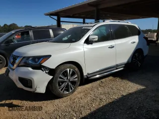 2020 Nissan Pathfinder Platinum with VIN 5N1DR2DN9LC632566, listed as a Copart auction lot 76252874 with 62,166 mi miles and Salvage title. Bid and sale history available at DreamBid. Image 1.