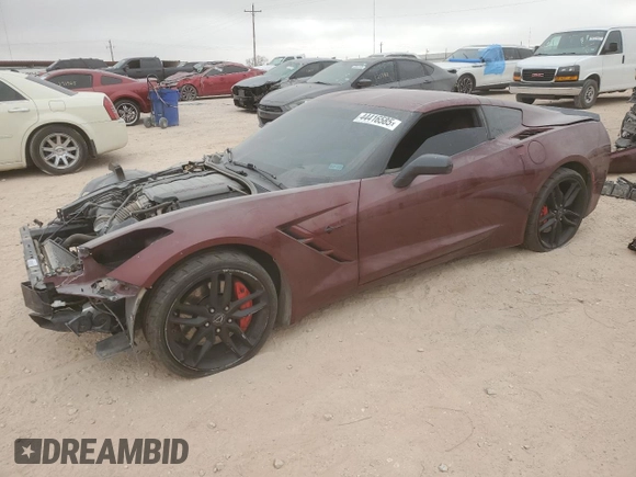 2016 Chevrolet Corvette Z51 3LT z VIN 1G1YL2D72G5107702, wystawiony jako Copart lot #44416585 z przebiegiem 59 598 mil mil oraz Szkoda całkowita • Salvage title. Historia ofert i sprzedaży dostępna na DreamBid. Obrazek 1.