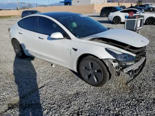 2021 Tesla Model 3 Long Range with VIN 5YJ3E1EB0MF059457, listed as a Copart auction lot 46277945 with 102,367 mi miles and Salvage Title. Bid and sale history available at carsss.com. Image 4.