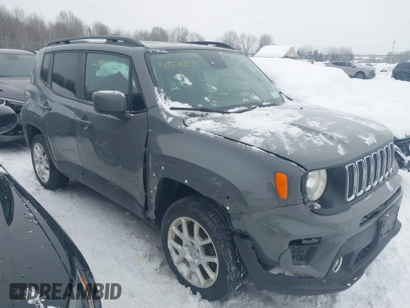 2020 Jeep Renegade Latitude with VIN ZACNJBBB8LPL23446, listed as a IAAI auction lot 41536176 with 55,710 mi miles. Bid and sale history available at carsss.com. Image 1.