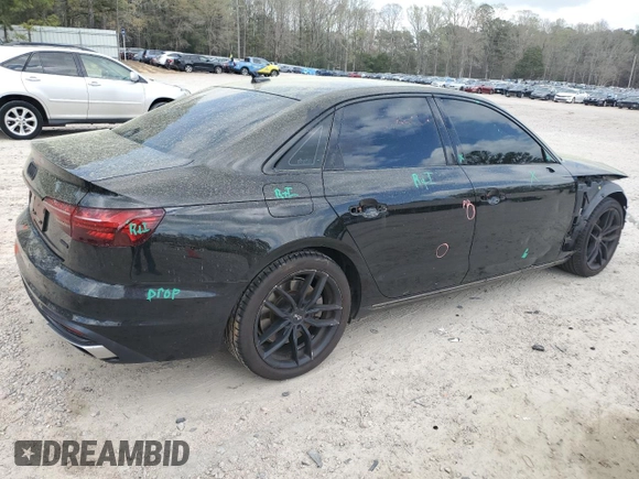 2021 Audi A4 S line Premium Plus with VIN WAUEAAF43MN002480, listed as a Copart auction lot 50834195 with 31,183 mi miles and Salvage Title. Bid and sale history available at DreamBid. Image 3.