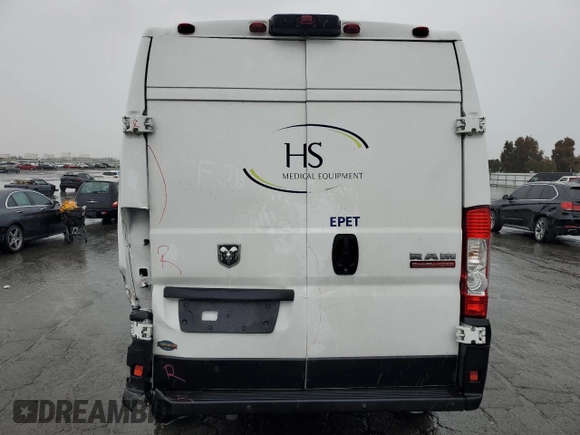 2022 Ram ProMaster Cargo with VIN 3C6LRVDG3NE135180, listed as a Copart auction lot 54080025 with 67,830 mi miles and Salvage Title. Bid and sale history available at carsss.com. Image 6.