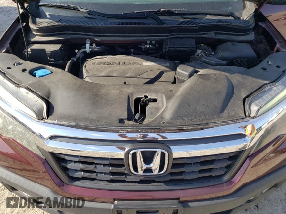2019 Honda Ridgeline RTL-T with VIN 5FPYK2F67KB001114, listed as a Copart auction lot 55498555 with 79,755 mi miles and Salvage title. Bid and sale history available at DreamBid. Image 11.