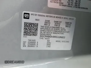 2024 Chevrolet Silverado 1500 Custom with VIN 3GCPABEK9RG126822, listed as a Copart auction lot 51183435 with Not Provided miles and Non Repairable. Bid and sale history available at DreamBid. Image 13.