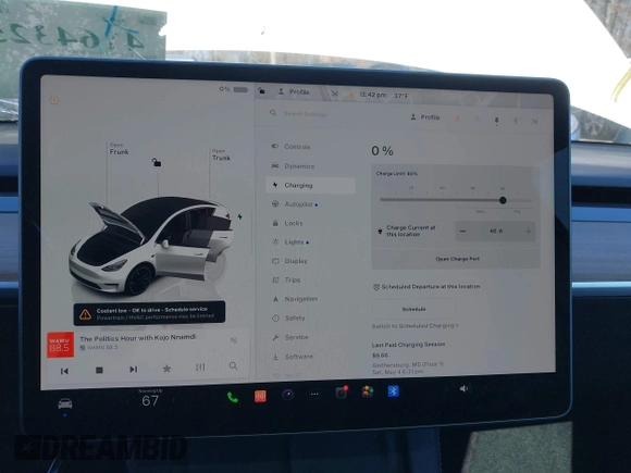 2022 Tesla Model Y Performance with VIN 7SAYGDEF5NF542189, listed as a IAAI auction lot 41643254 with 18,865 mi miles and . Bid and sale history available at DreamBid. Image 16.