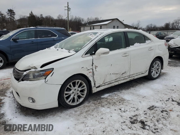 2010 Lexus HS 250h with VIN JTHBB1BA5A2018075, listed as a Copart auction lot 87091654 with 137,579 mi miles and Salvage Title. Bid and sale history available at DreamBid. Image 1.