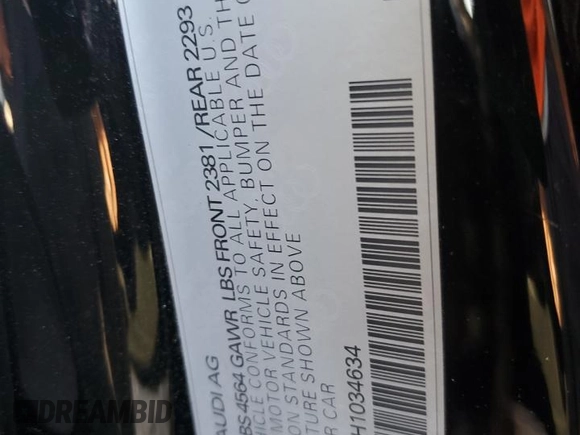 2017 Audi A3 Premium Plus z VIN WAUJ8GFF5H1034634, wystawiony jako Copart lot #50577585 z przebiegiem 89 230 mil mil oraz Szkoda całkowita • Salvage title. Historia ofert i sprzedaży dostępna na DreamBid. Obrazek 12.