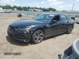 2023 Acura TLX w/A-Spec Package with VIN 19UUB5F58PA001639, listed as a Copart auction lot 62157715 with 17,456 mi miles and Salvage title. Bid and sale history available at DreamBid. Image 1.