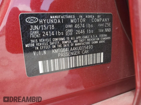 2019 Genesis G70 Advanced z VIN KMTG64LA4KU015493, wystawiony jako Copart lot #55464615 z przebiegiem 34 967 mil mil oraz Nie do naprawy • Non repairable. Historia ofert i sprzedaży dostępna na DreamBid. Obrazek 12.