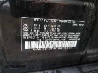 2017 Subaru Legacy Premium with VIN 4S3BNAF66H3033106, listed as a Copart auction lot 67525852 with 95,891 mi miles. Bid and sale history available at carsss.com. Image 10.