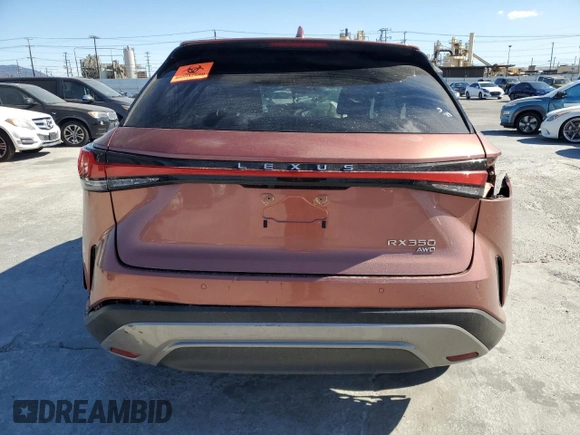 2023 Lexus RX 350 with VIN 2T2BAMCAXPC038185, listed as a Copart auction lot 47246705 with 12,837 mi miles and Salvage Title. Bid and sale history available at DreamBid. Image 6.
