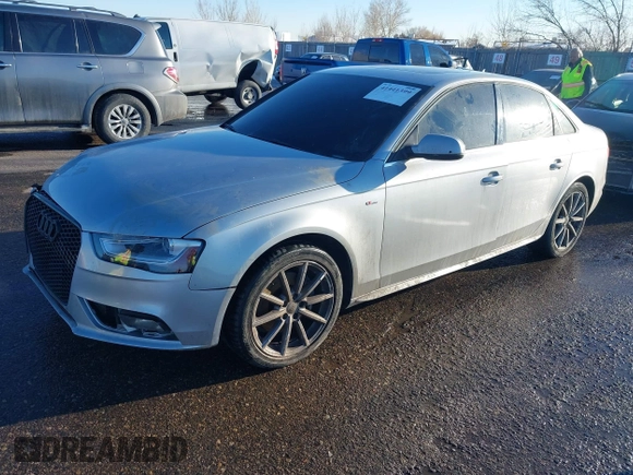 2015 Audi A4 Premium with VIN WAUBFAFL0FN005545, listed as a IAAI auction lot 41441399 with 112,478 mi miles. Bid and sale history available at carsss.com. Image 2.