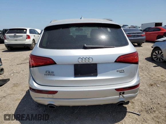 2013 Audi Q5 Premium with VIN WA1CFAFPXDA016741, listed as a Copart auction lot 52041075 with 0 mi miles and Salvage Title. Bid and sale history available at carsss.com. Image 6.