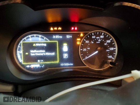 2021 Nissan Versa SV with VIN 3N1CN8EV4ML840571, listed as a Copart auction lot 52743805 with 101,509 mi miles and Salvage title. Bid and sale history available at DreamBid. Image 9.
