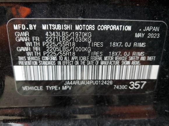 2023 Mitsubishi Outlander Sport ES with VIN JA4ARUAU4PU012426, listed as a Copart auction lot 86064154 with 26,580 mi miles and Salvage Title. Bid and sale history available at carsss.com. Image 15.