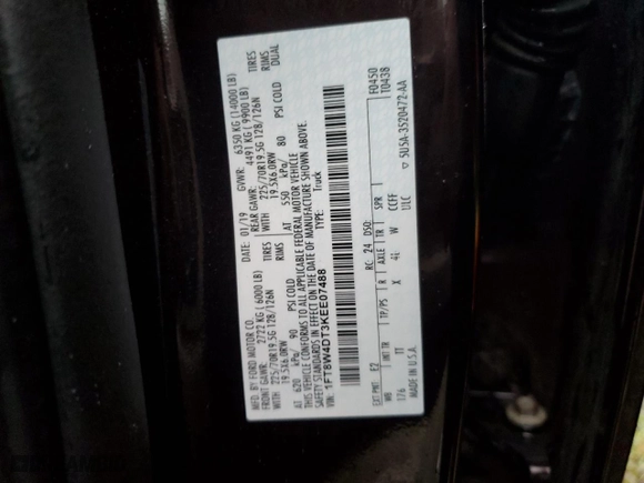 2019 Ford Super Duty F-450 DRW XL with VIN 1FT8W4DT3KEE07488, listed as a Copart auction lot 84150254 with 70,900 mi miles and Non Repairable. Bid and sale history available at carsss.com. Image 13.