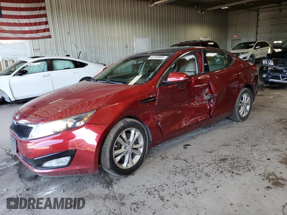 2013 Kia Optima EX z VIN 5XXGN4A79DG110715, wystawiony jako Copart lot #63193895 z przebiegiem 103 120 mil mil oraz Nie do naprawy • Non repairable. Historia ofert i sprzedaży dostępna na DreamBid. Obrazek 1.