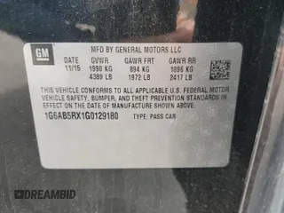 2016 Cadillac ATS Luxury Collection RWD z VIN 1G6AB5RX1G0129180, wystawiony jako Copart lot #58393495 z przebiegiem 108 062 mil mil oraz Szkoda całkowita • Salvage title. Historia ofert i sprzedaży dostępna na DreamBid. Obrazek 12.