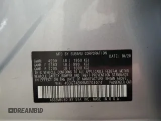 2021 Subaru Impreza z VIN 4S3GTAB66M3704074, wystawiony jako Copart lot #44006675 z przebiegiem 49 809 mil mil oraz Szkoda całkowita • Salvage title. Historia ofert i sprzedaży dostępna na DreamBid. Obrazek 14.