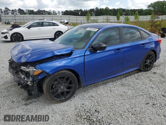 2023 Honda Civic Sport z VIN 2HGFE2F58PH546627, wystawiony jako Copart lot #54944555 z przebiegiem 22 987 mil mil oraz Szkoda całkowita • Salvage title. Historia ofert i sprzedaży dostępna na DreamBid. Obrazek 1.