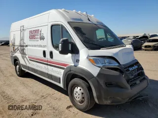 2023 Ram ProMaster Cargo with VIN 3C6LRVDG9PE578176, listed as a Copart auction lot 46613135 with 23,089 mi miles and Salvage Title. Bid and sale history available at DreamBid. Image 4.