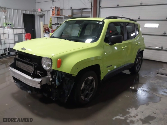 2017 Jeep Renegade Sport with VIN ZACCJAAB4HPF19297, listed as a IAAI auction lot 41561798 with 83,729 mi miles. Bid and sale history available at carsss.com. Image 18.