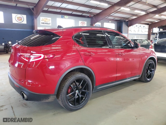 2018 Alfa Romeo Stelvio Sport with VIN ZASFAKPNXJ7B93360, listed as a Copart auction lot 49785475 with 106,167 mi miles and Clean Title. Bid and sale history available at carsss.com. Image 3.