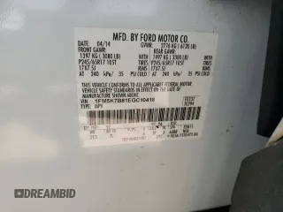 2014 Ford Explorer with VIN 1FM5K7B81EGC10418, listed as a Copart auction lot 54250515 with 187,898 mi miles and Clean Title. Bid and sale history available at DreamBid. Image 13.