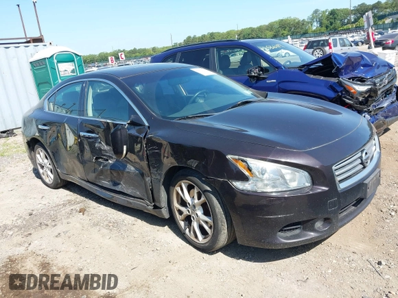 2014 Nissan Maxima S with VIN 1N4AA5AP5EC480297, listed as a IAAI auction lot 42572233 with 79,101 mi miles and . Bid and sale history available at DreamBid. Image 1.
