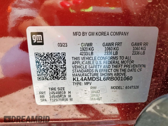 2024 Buick Encore GX Sport Touring z VIN KL4AMDSL6RB001060, wystawiony jako Copart lot #58602165 z przebiegiem 52 166 mil mil oraz Szkoda całkowita • Salvage title. Historia ofert i sprzedaży dostępna na DreamBid. Obrazek 13.