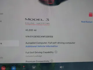 2022 Tesla Model 3 Performance with VIN 5YJ3E1ECXNF326159, listed as a IAAI auction lot 40796573 with 43,512 mi miles. Bid and sale history available at carsss.com. Image 7.